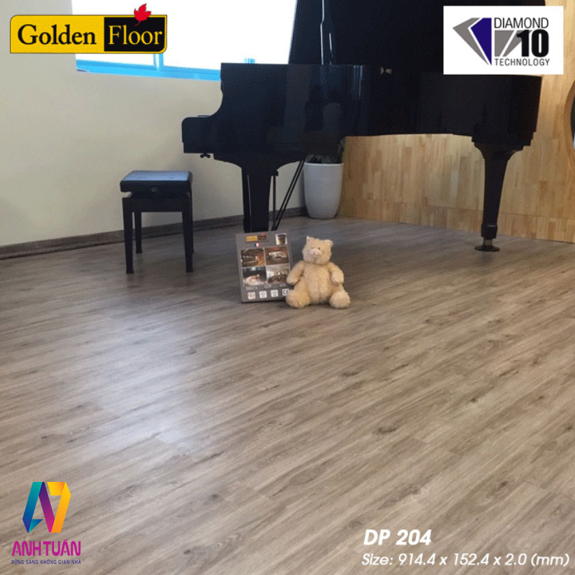 SÀN NHỰA GOLDEN DP204,SÀN NHỰA DÁN KEO