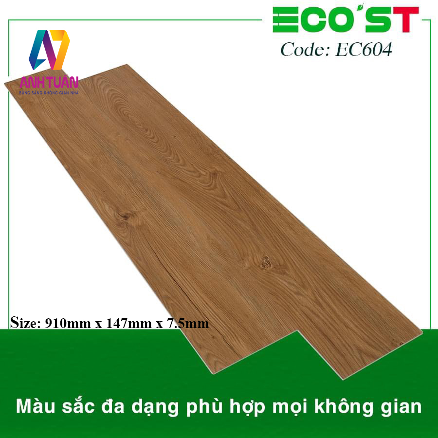 Sàn nhựa hèm khóa ECOST 604, Sàn nhựa hèm khóa