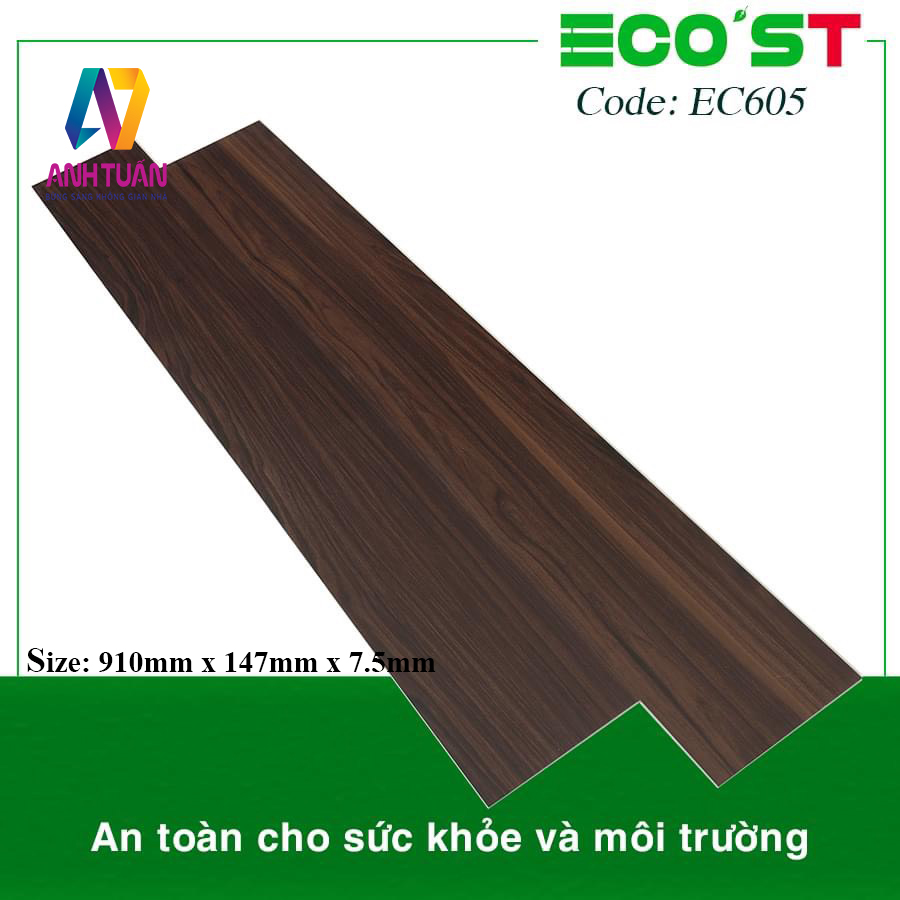 Sàn nhựa hèm khóa ECOST 605, Sàn nhựa hèm khóa